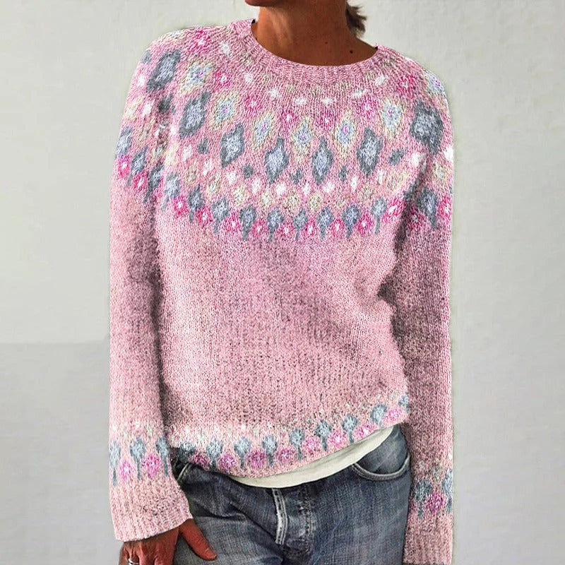 NICOLE™ | RETRO WAVE PATTERN SWEATER