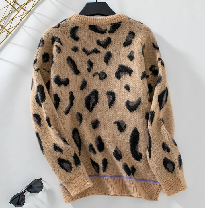 Le Clair™ | Leopard Print Wool Jacquard Jumper