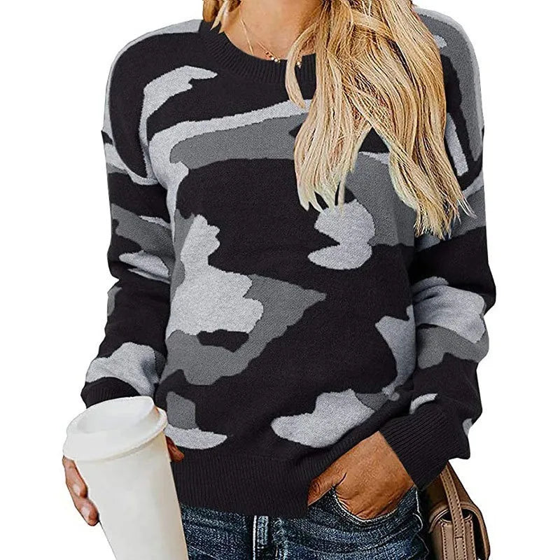 Le Clair™ | Leopard Camouflage Knit Jumper