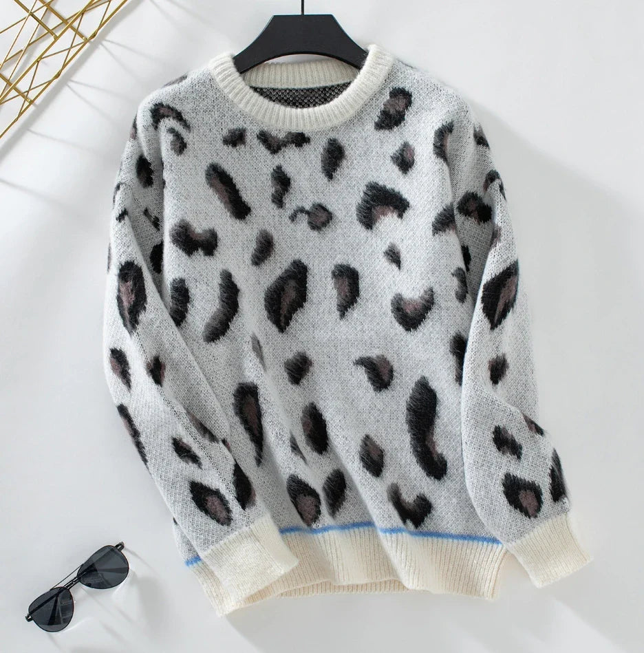 Le Clair™ | Leopard Print Wool Jacquard Jumper