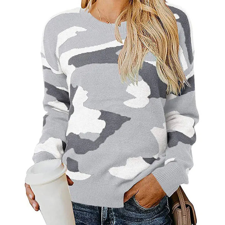 Le Clair™ | Leopard Camouflage Knit Jumper